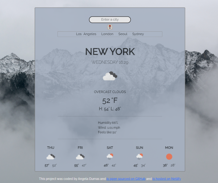 Weather app preview